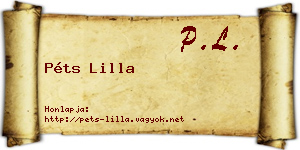 Péts Lilla névjegykártya